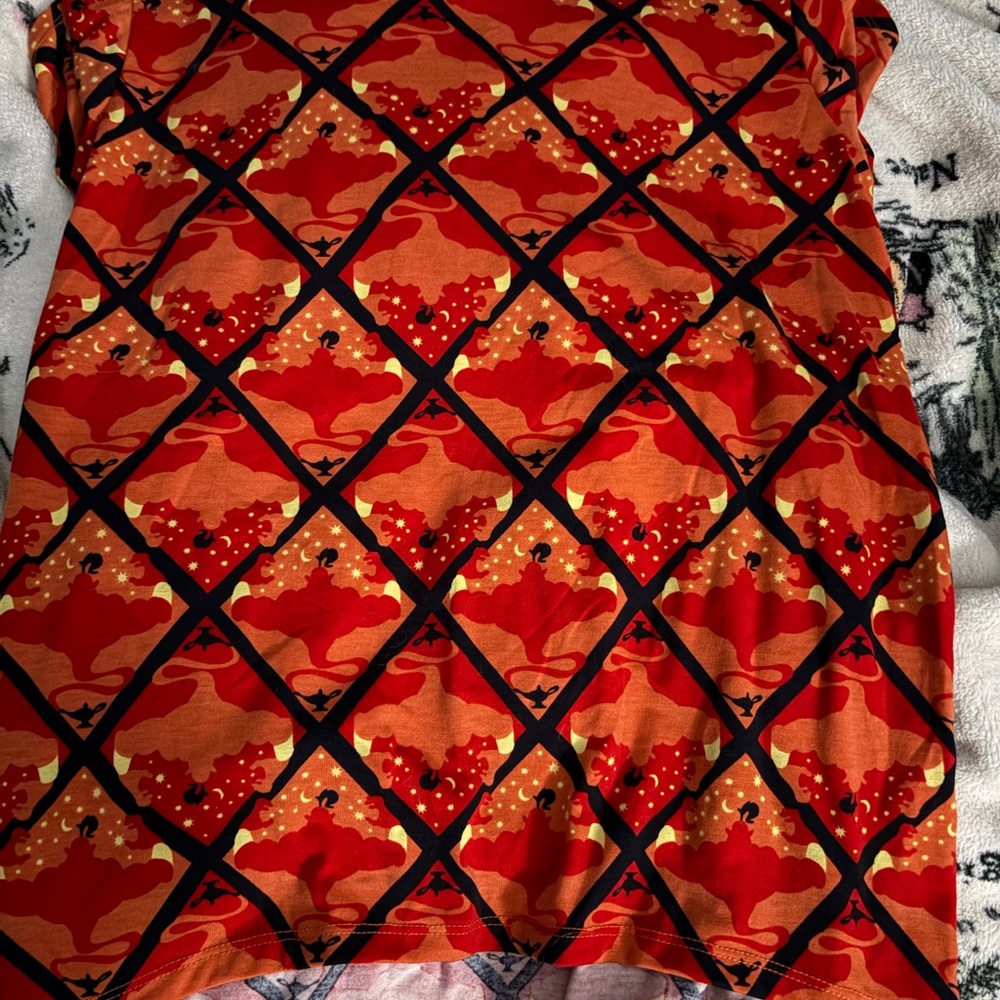 LuLaRoe Kids Short Sleeve Tee - Red and Black Pattern